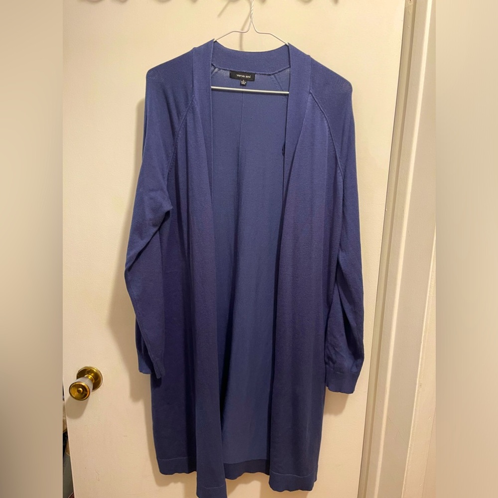 Long blue hue cardigan. Woman’s large. Verve Ami name brand